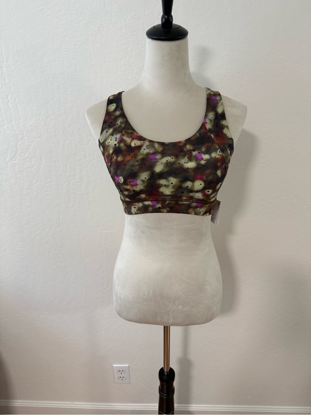 Lululemon Abstract Olive & Pink Sports Bra